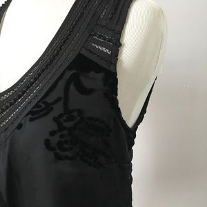 Anthropologie Meadow Rue Black Velvet cut top, XS